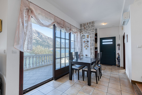 Magnificent villa with a fireplace on the first line with views of the Bay of Kotor